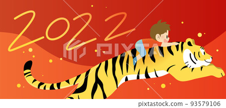 Child on jumping tiger-Celebration of year of the tiger 2022 Child on jumping tiger-Celebration of year of the tiger 2022 93579106