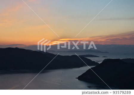 "Okayama Prefecture" Setonaikai National Park Dawn seen from Mt. 93579289