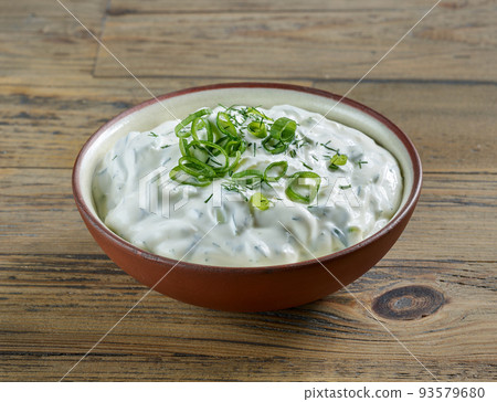 bowl of sour cream or greek yogurt bowl of sour cream or greek yogurt 93579680