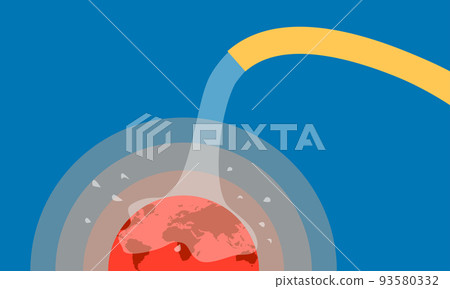 global warming. open wator hose to save earth. hot planet. vector illustration esp10 93580332