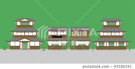set of japanese old home and restaurants.... - Stock Illustration ...