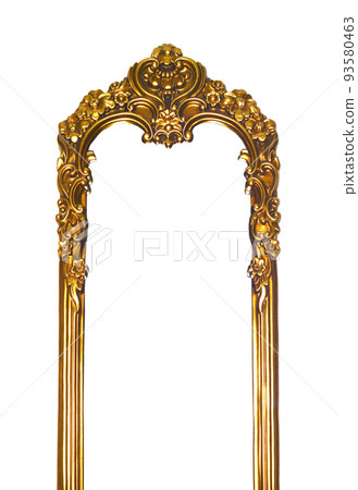 Rectangular empty wooden and gold gilded ornamental frame 93580463