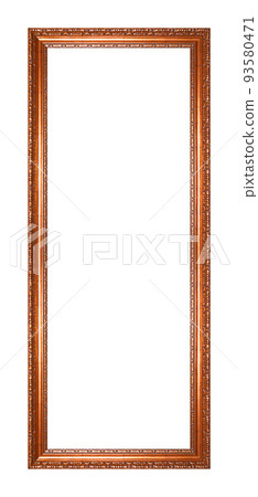 Rectangular empty wooden and copper or bronze gilded ornamental frame Rectangular empty wooden and copper or bronze gilded ornamental frame 93580471