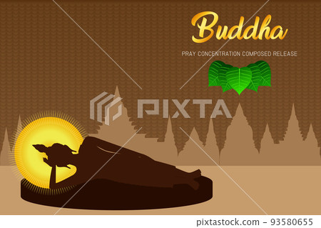 silhouette buddha sleep monk phra pray concentration composed release front of pho leaf religion culture faith vector illustration eps10 silhouette buddha sleep monk phra pray concentration composed release front of pho leaf religion culture faith vector illustration eps10 93580655