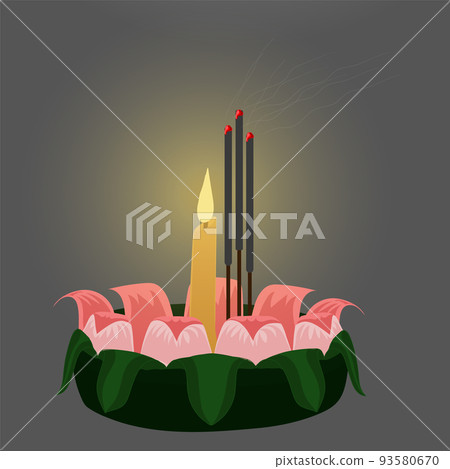 loy krathong festival vector illustration eps10 93580670