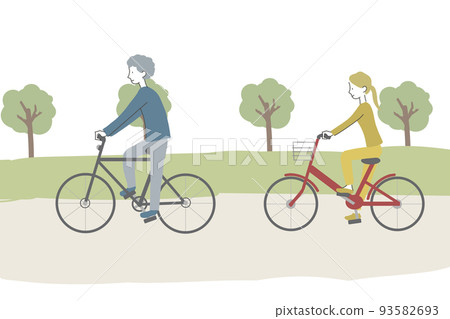 Illustration of a man riding a bicycle 93582693