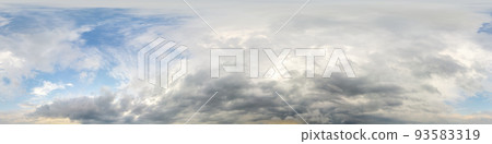 Bright sunset sky panorama with Cirrus clouds. Hdr seamless spherical equirectangular 360 panorama. Sky dome or zenith for 3D visualization, game and sky replacement for aerial drone 360 panoramas. Bright sunset sky panorama with Cirrus clouds. Hdr seamless spherical equirectangular 360 panorama. Sky dome or zenith for 3D visualization, game and sky replacement for aerial drone 360 panoramas. 93583319