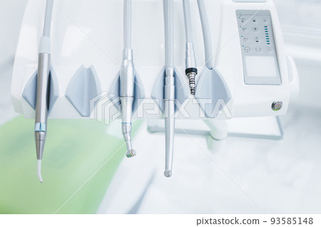 Modern dental drills in a dentist office. Dentistry unit close-up.. 93585148
