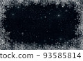 Abstract Christmas dark blue background with white snowflakes .Blue Christmas and New Year background 93585814