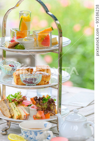 Afternoon tea tea stand lunch 93586238