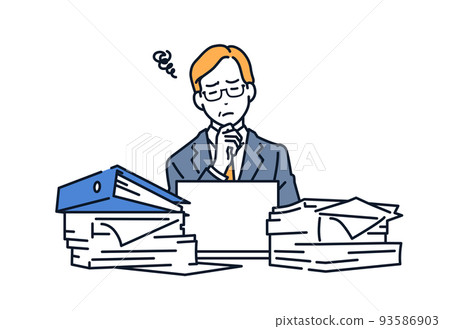 一個不去無紙化的老闆的矢量圖素材 93586903