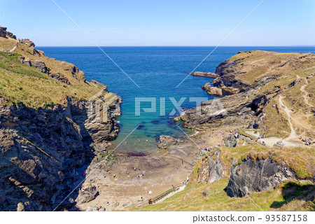 Castle beach below Tintagel Castle - Cornwall, Castle beach below Tintagel Castle - Cornwall, 93587158