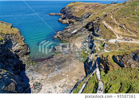 Castle beach below Tintagel Castle - Cornwall, Castle beach below Tintagel Castle - Cornwall, 93587161