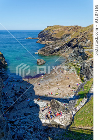 Castle beach below Tintagel Castle - Cornwall, Castle beach below Tintagel Castle - Cornwall, 93587169