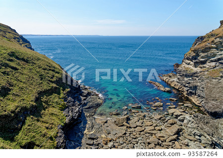 View of the coastline from Tintagel castle - Cornwall, View of the coastline from Tintagel castle - Cornwall, 93587264
