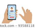 Vector smartphone in male hands with a page of login to the personal account isolated on white 93588118