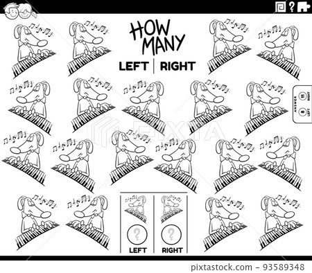 count left and right pictures of dog playing the piano coloring page count left and right pictures of dog playing the piano coloring page 93589348