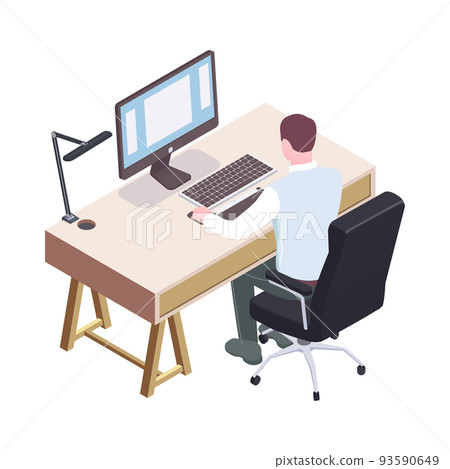 Isometric Office Employee 93590649