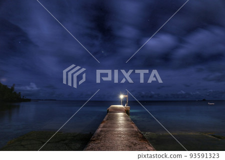 road leading to the sea at night 93591323