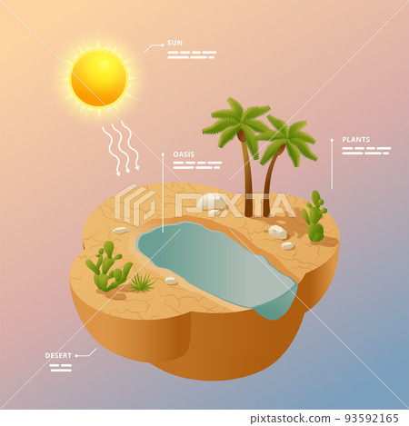 Desert Landscape Isometric Infographics Poster 93592165