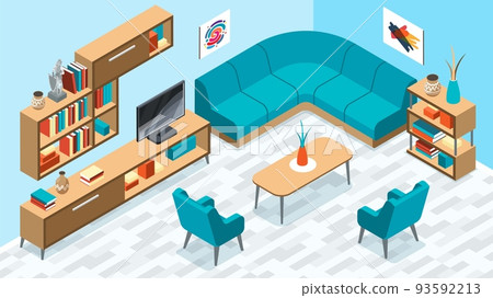 Isometric Interior Corner Composition 93592213