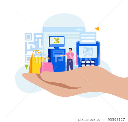 QR Code Flat Vector Illustration 93593127