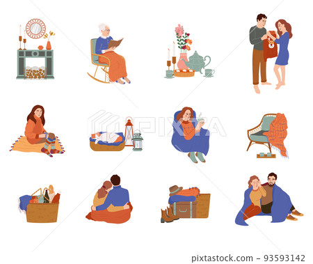 Hugge Lifestyle Icon Set 93593142