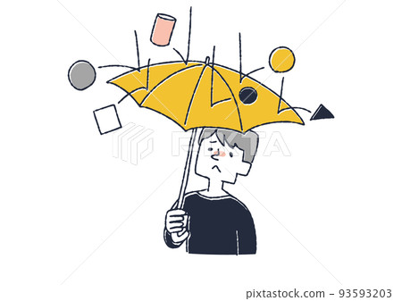 一個有很多東西掉下來的人同時遇到各種問題的人的概念藝術 93593203