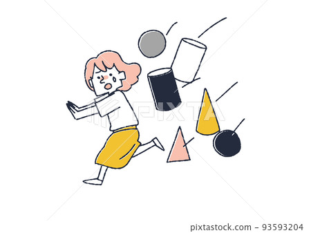 一個被很多事情襲擊的女人同時遇到各種問題的人的概念藝術 93593204