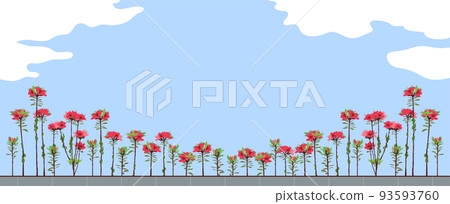 [矢量] 花壇水平橫幅花卉背景 93593760