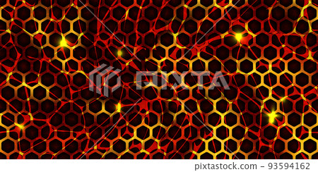 Seamless lava pattern with cracked honeycomb ground texture Seamless lava pattern with cracked honeycomb ground texture 93594162