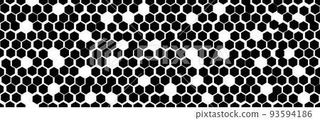 Uneven black and white honeycomb simple seamless pattern with hollows Uneven black and white honeycomb simple seamless pattern with hollows 93594186