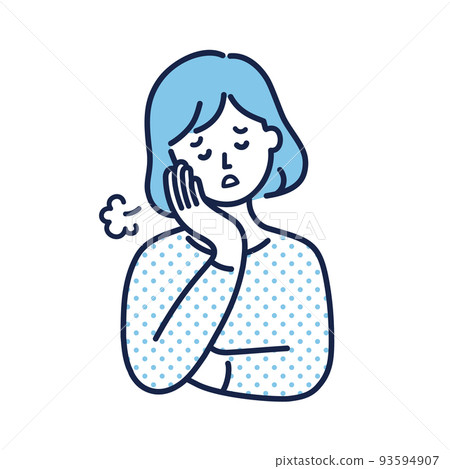 一個身體狀況不佳的女性的形像說明 93594907