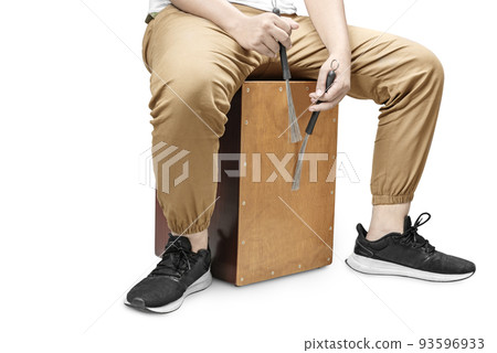 Man playing Cajon Man playing Cajon 93596933