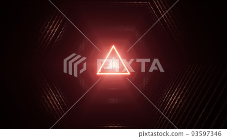 Glow Triangle Light Dark VJ Tunnel 3D Rendering 93597346