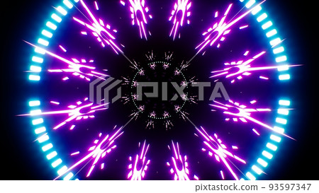 Glowing Blue Light with Purple Organic Shape Effect 93597347