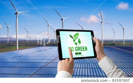 Green business transformation for environment saving and ESG business concept 93597897