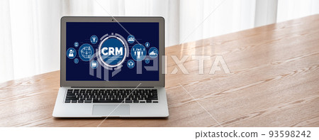 Customer relationship management system on modish computer for CRM business Customer relationship management system on modish computer for CRM business 93598242