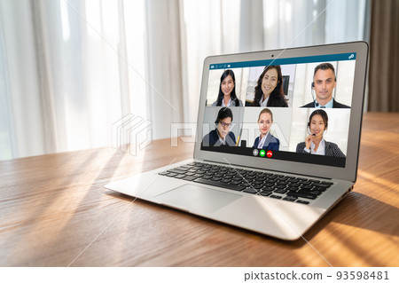 Business people on video conference for modish virtual group meeting 93598481