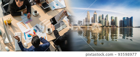 Business people group meeting shot from top widen view 93598977