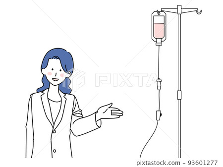 顯示滴水的一件白色外套的一個婦女 93601277