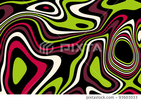 Bright multicolored abstract stain texture design. Modern art of optical illusions. Background with flowing striped spots for poster, flyer, fabric print and presentation 93603033