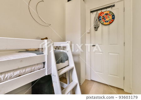 Minimalist interior design of small bedroom and lamp illumination Minimalist interior design of small bedroom and lamp illumination 93603179