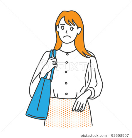 休閒女商人購物插畫素材 93608907