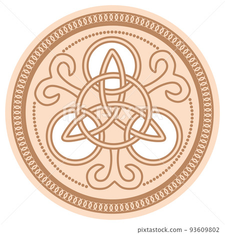 Celtic Trinity Knot. Pendant. Beige trendy, design with runes 93609802