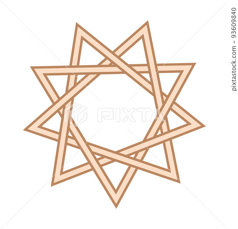 a Slavic symbol decorated with an ornament of Scandinavian weaving. Beige trendy, design with runes and sun a Slavic symbol decorated with an ornament of Scandinavian weaving. Beige trendy, design with runes and sun 93609840