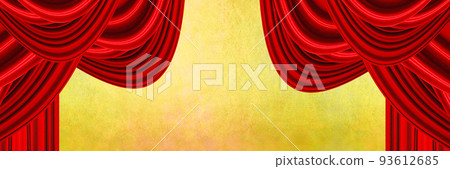 Stage with festive red curtains 93612685