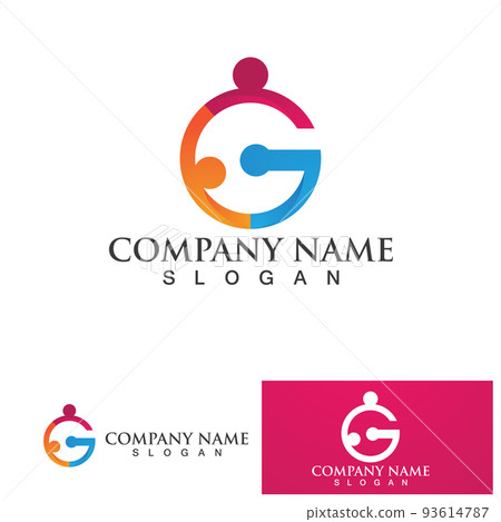 G initial people logo and symbol vector 93614787