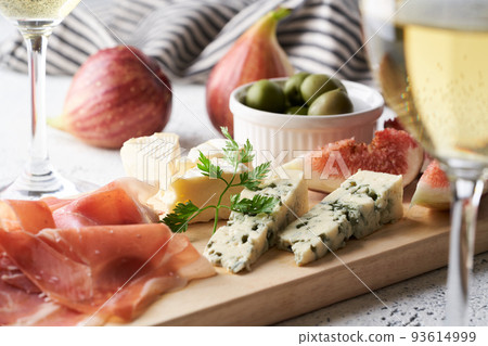 Assorted Italian Appetizer with Prosciutto, Cheese, Figs, and Olives 93614999