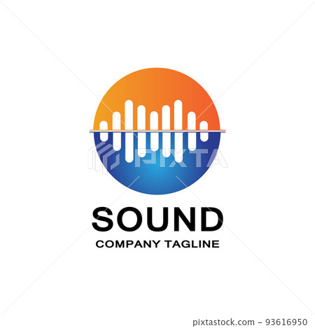 music sound wave logo icon vector, speaker and headset 93616950